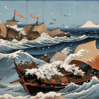 Abandoned Car on a Cracked Road with Wildflowers