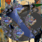 Hyper-realistic sculpture of a woman's face with gold