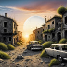 Surreal Gathering of Animals in a Dilapidated Setting