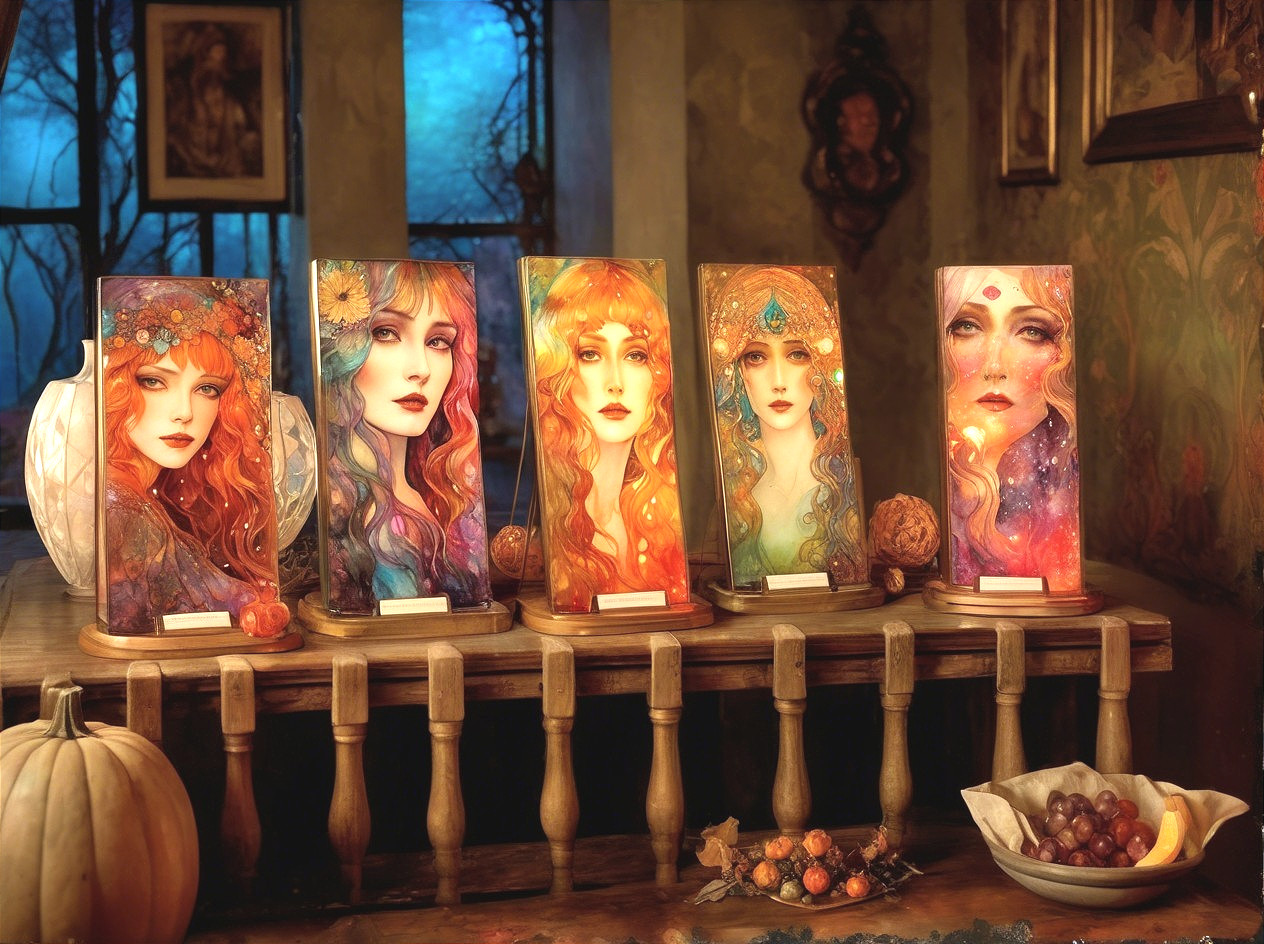 Illuminated Portraits on a Decorated Table Setting