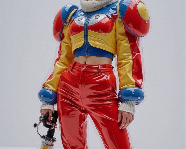 Futuristic Fashion with Vibrant Outfit and Accessories