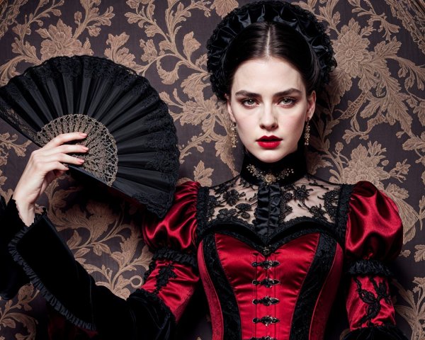 Victorian-Inspired Gown with Elegant Accessories