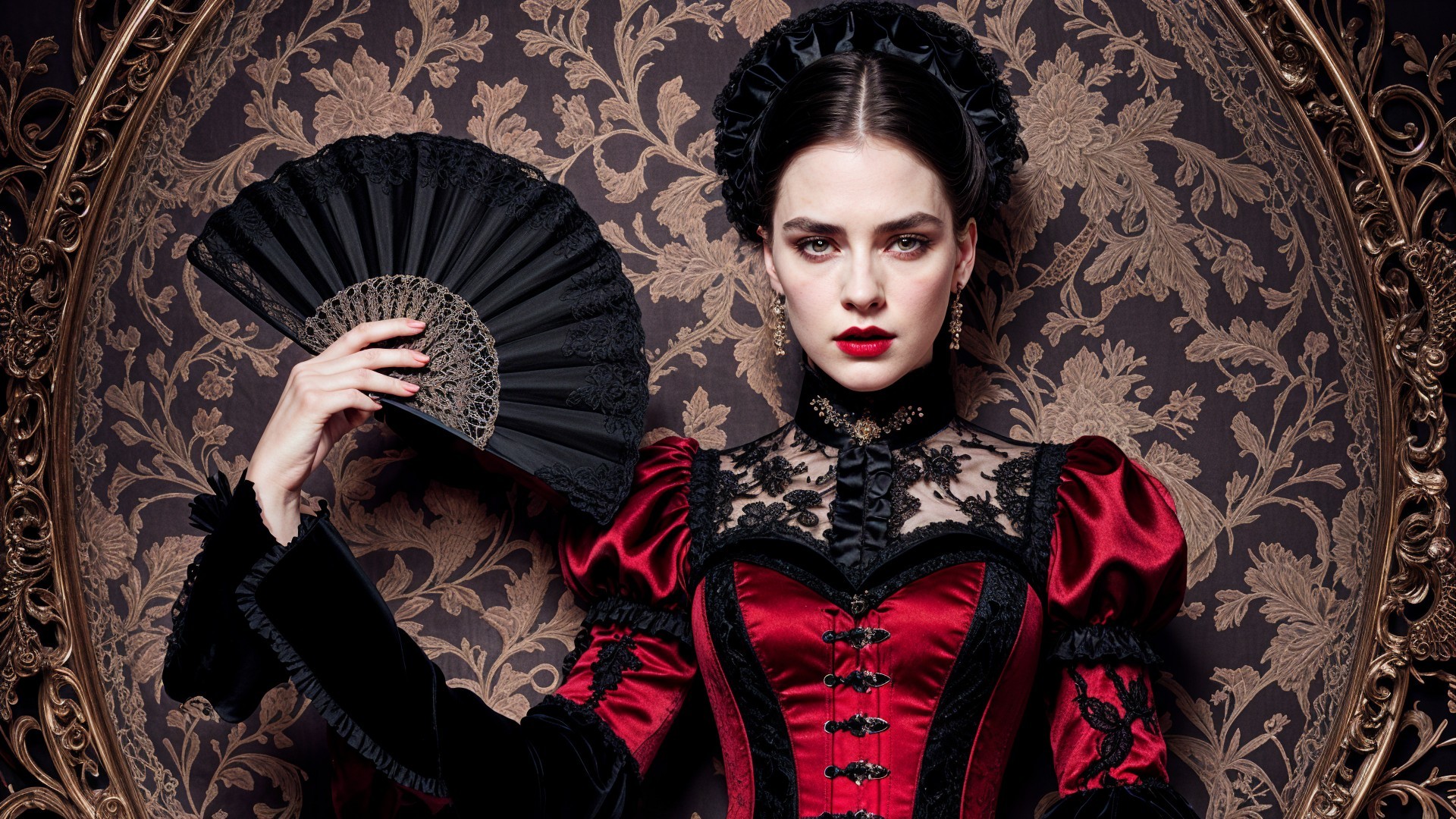 Victorian-Inspired Gown with Elegant Accessories