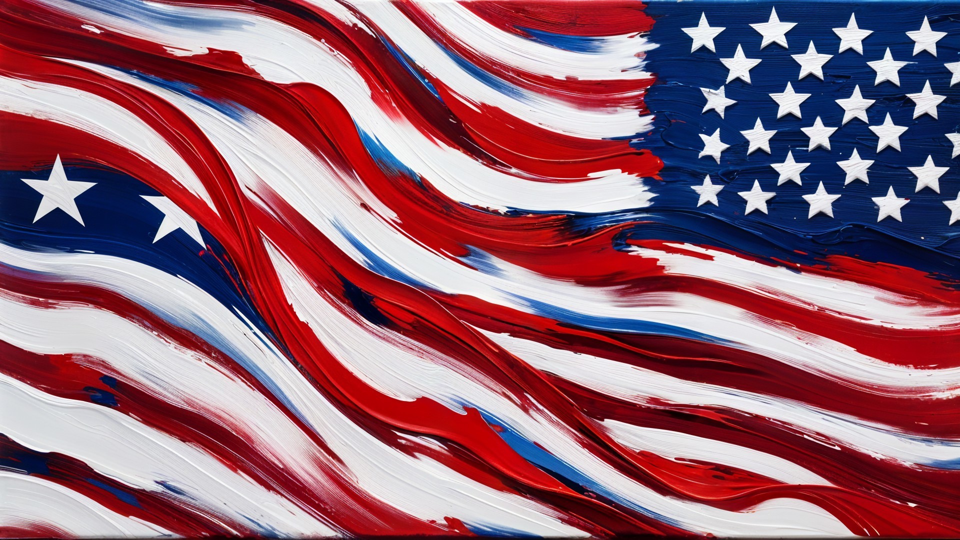 Abstract American Flag in Bold Red, White, and Blue