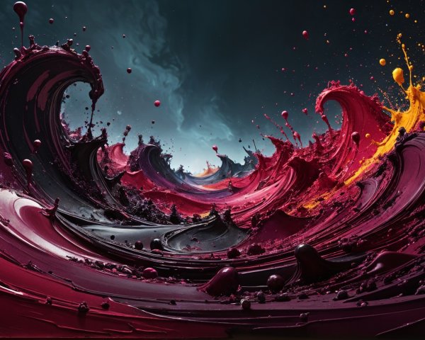 Vibrant Abstract Swirling Paint in Bold Colors