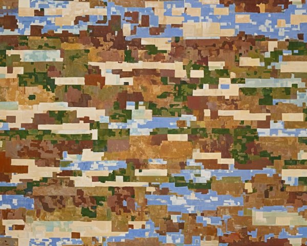 Abstract Camouflage Pattern with Earthy Colors