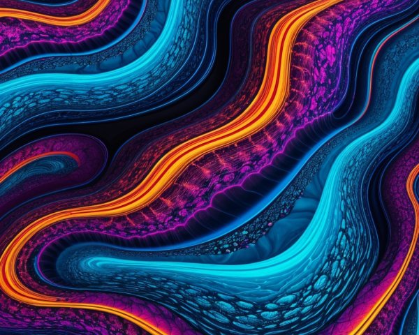 Vibrant Abstract Design with Swirling Lines and Colors