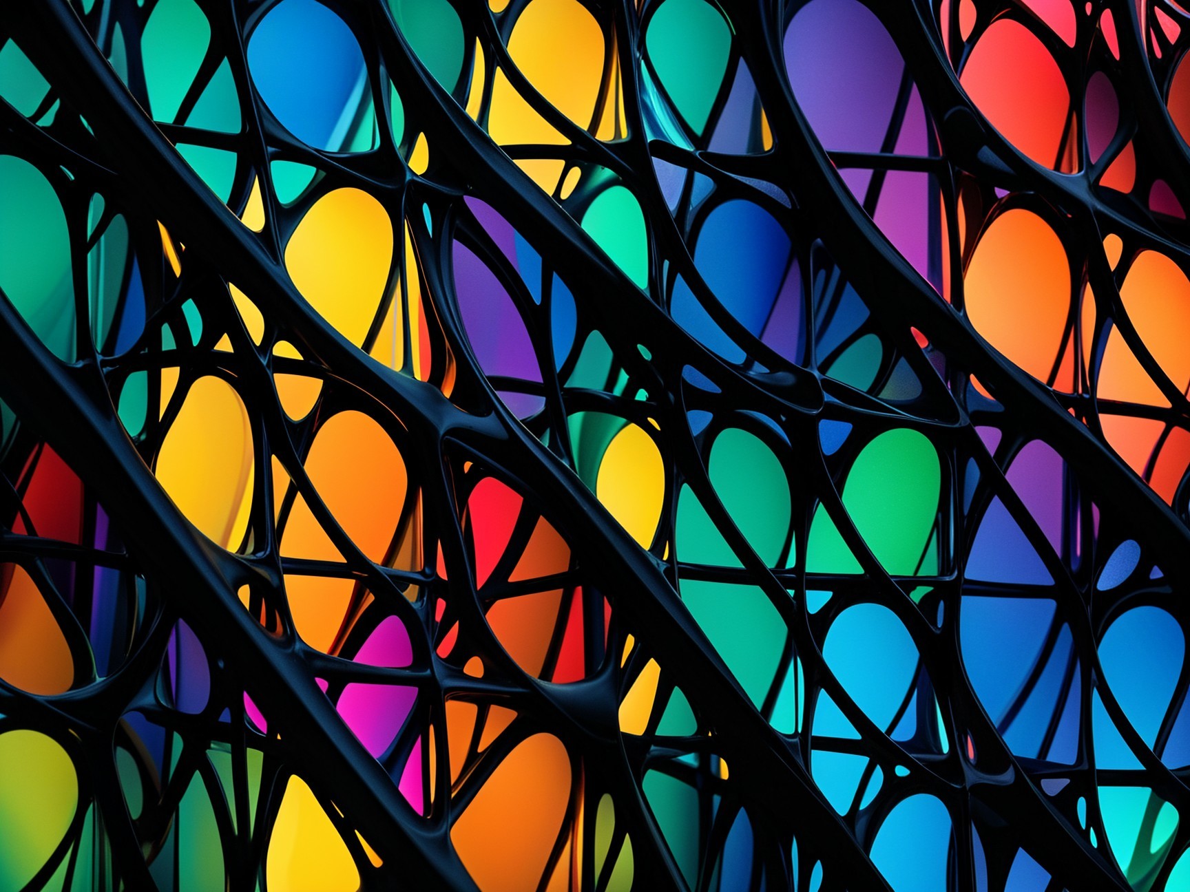 Vibrant Patterns on Intricate Lattice Design
