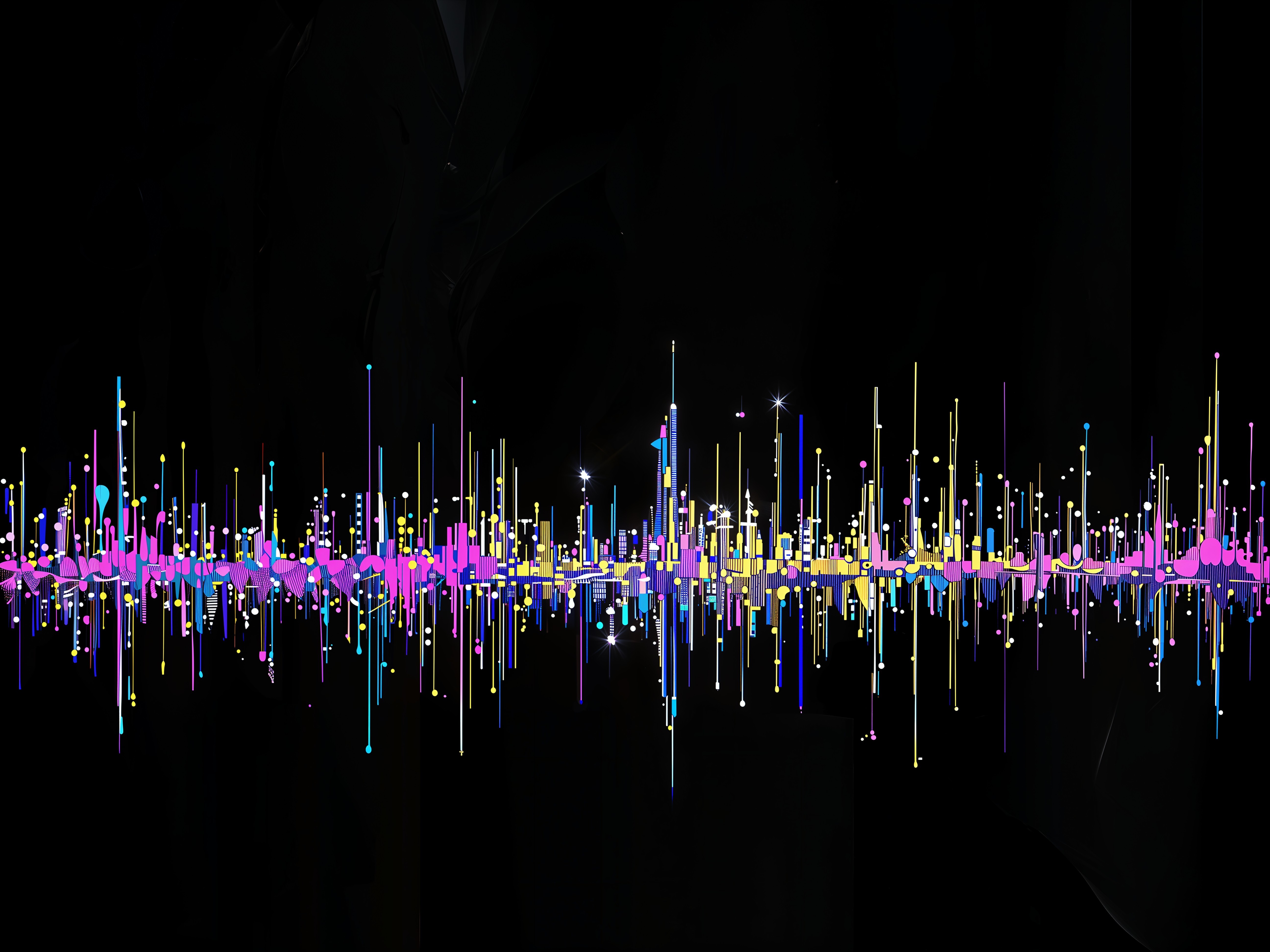Abstract Soundwave Graphic with Vibrant Colors