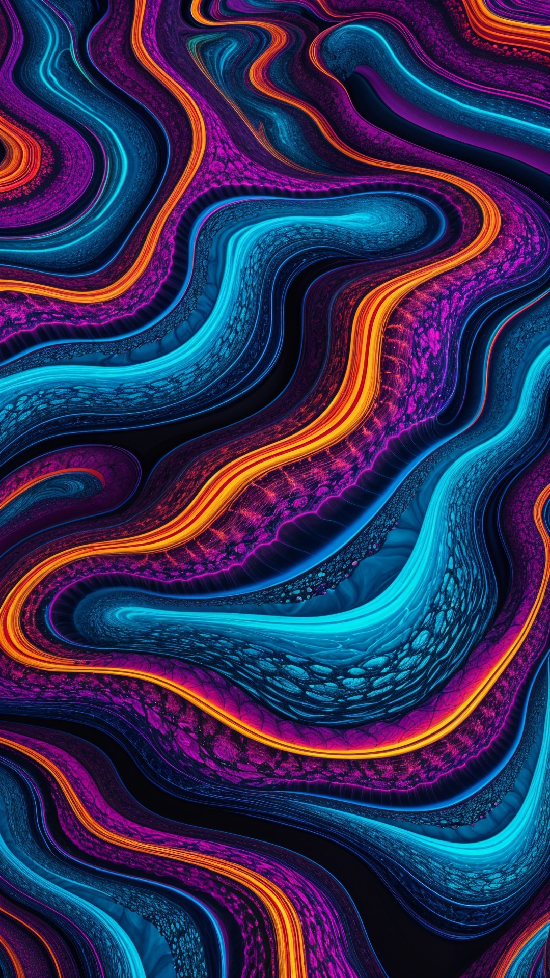 Vibrant Abstract Design with Swirling Lines and Colors