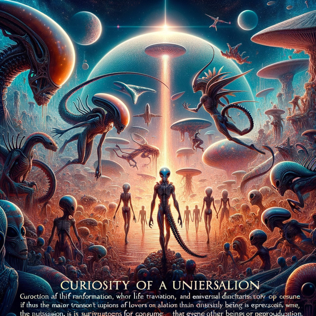 Surreal Extraterrestrial Landscape with Mysterious Beings