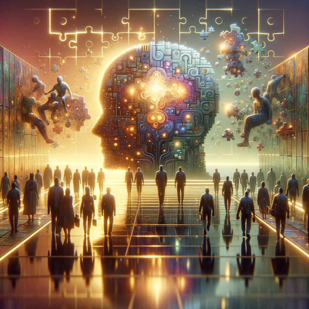 Digital Art of Human Head with Circuitry and Light