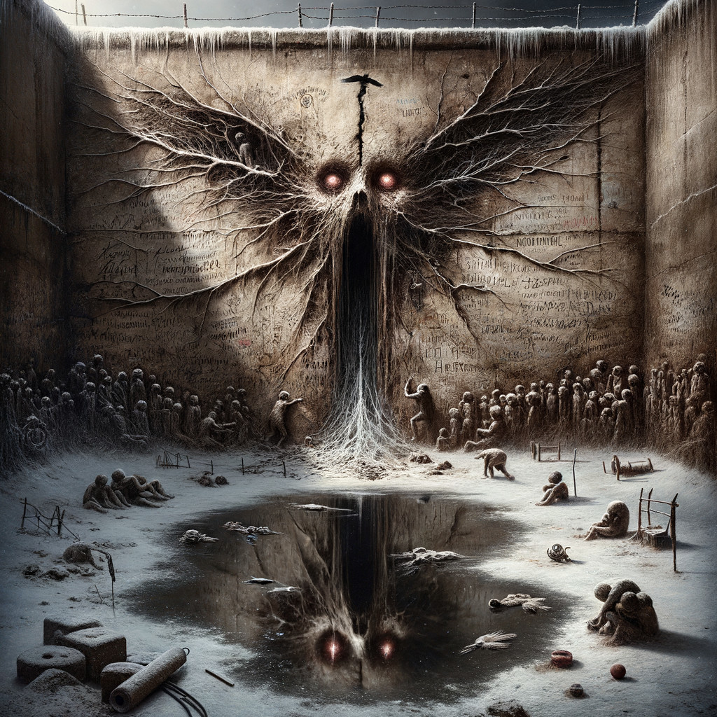 Horror-Themed Digital Painting of a Demonic Face