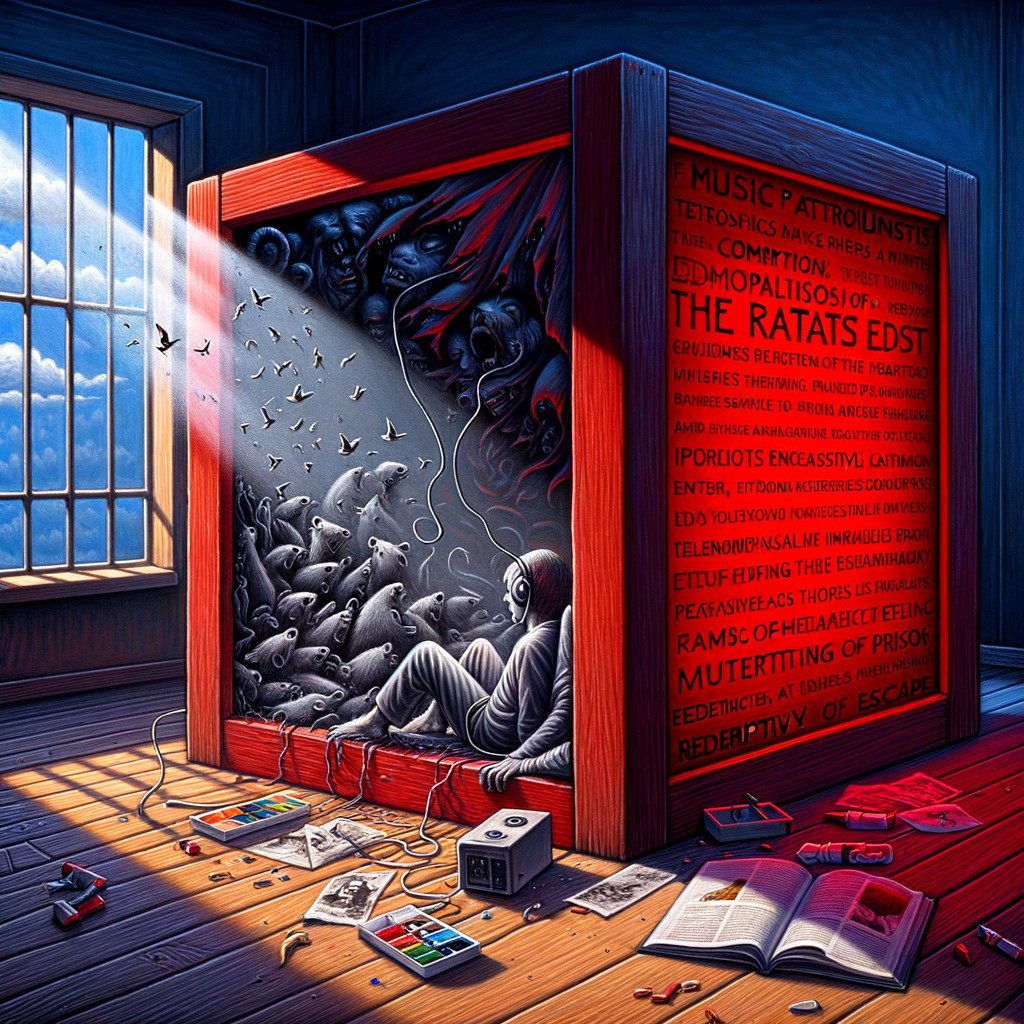 Dark Room with Red Structure and Chaotic Elements