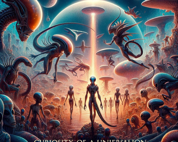 Surreal Extraterrestrial Landscape with Mysterious Beings