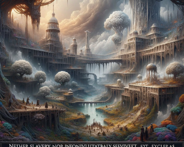 Fantastical Multi-Tiered City in Cliffside Landscape