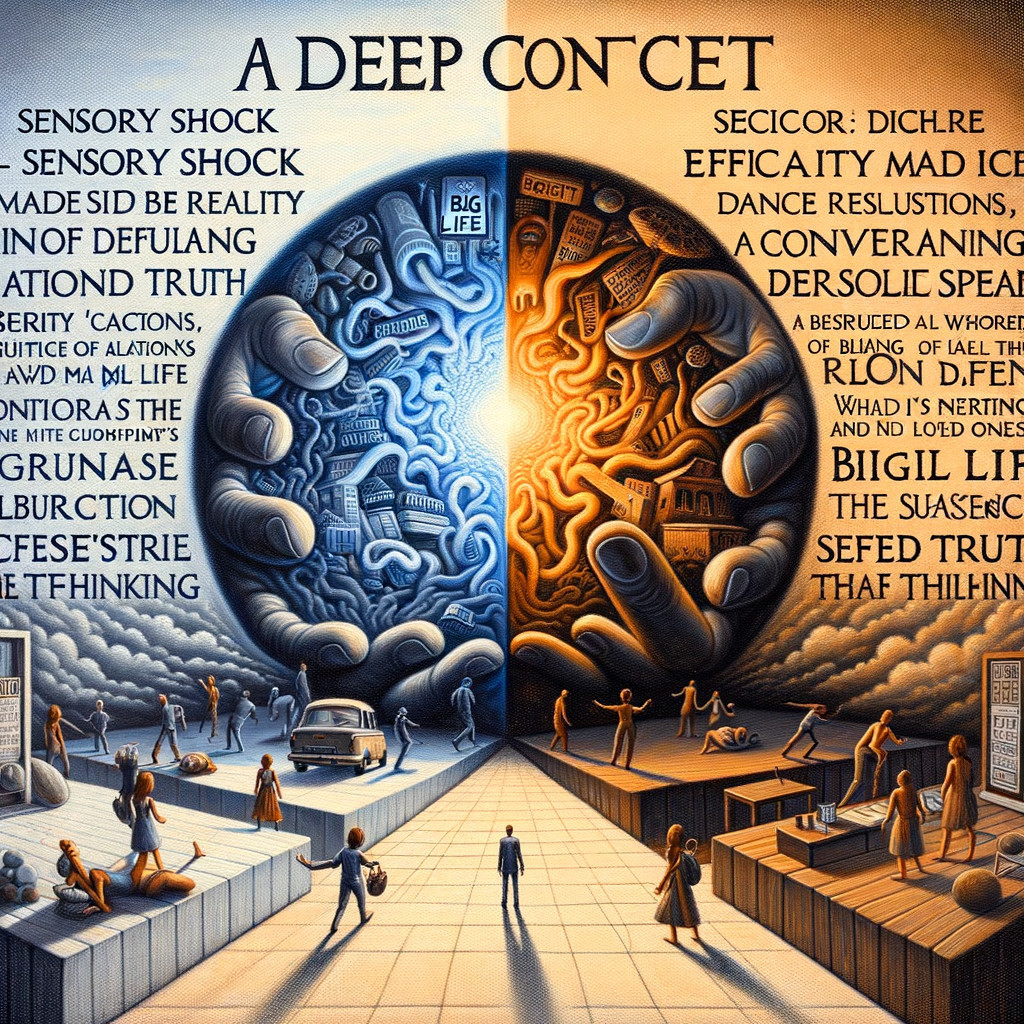 Contrasting Mural of Chaos and Serenity Themes