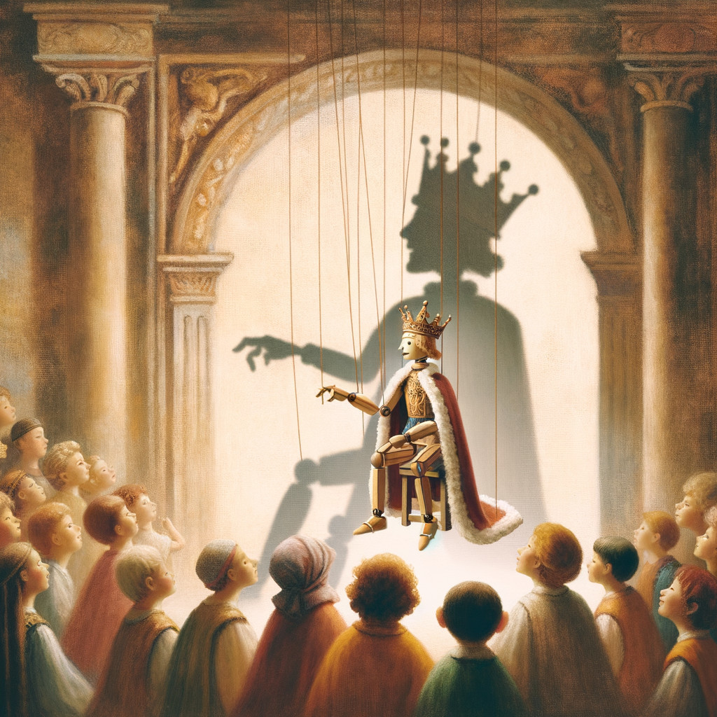 Marionette King on Throne Captivates Children’s Audience