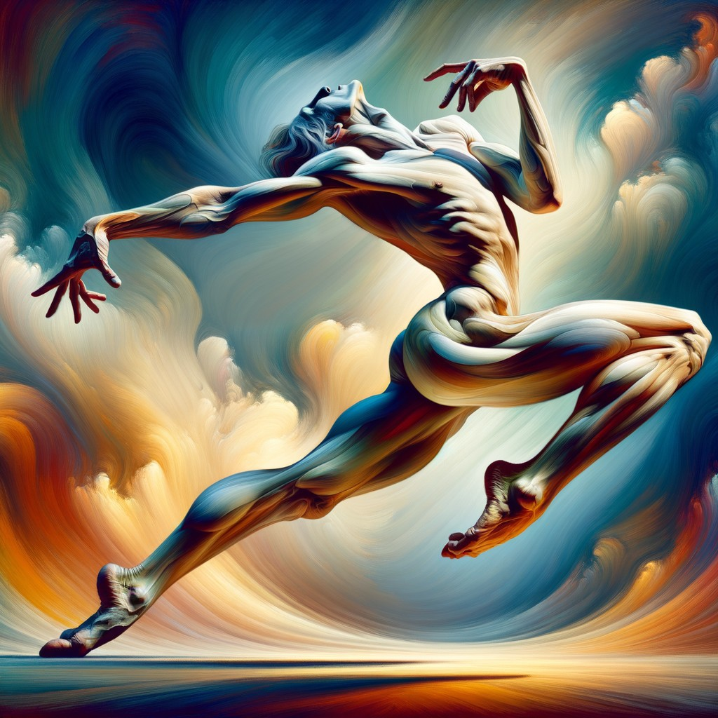 Dynamic Dance Figure with Colorful Background