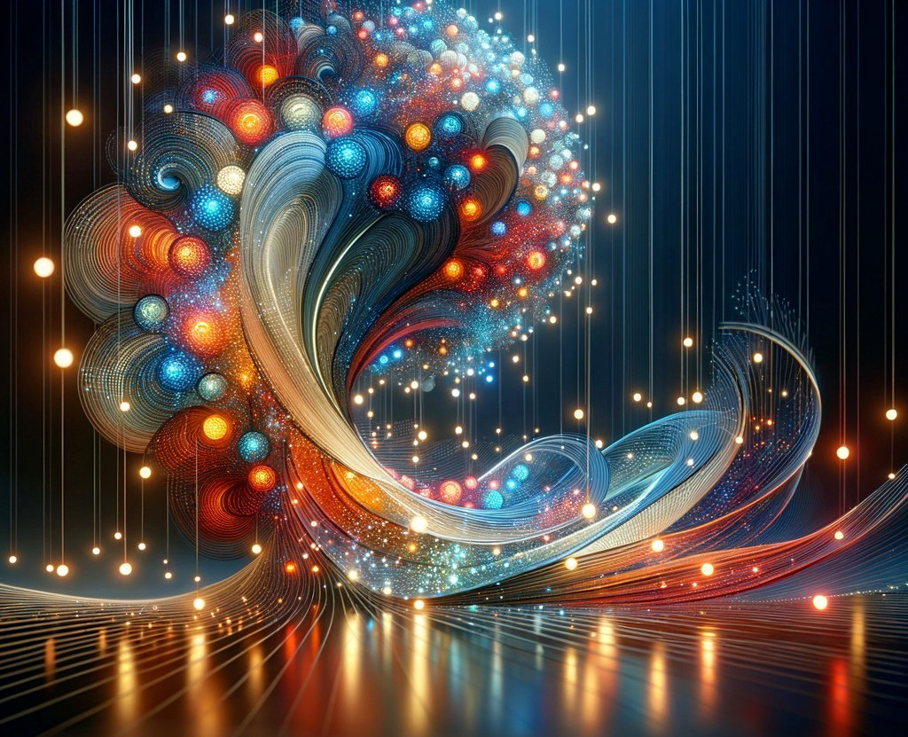 Vibrant Abstract Composition of Colorful Lights and Energy