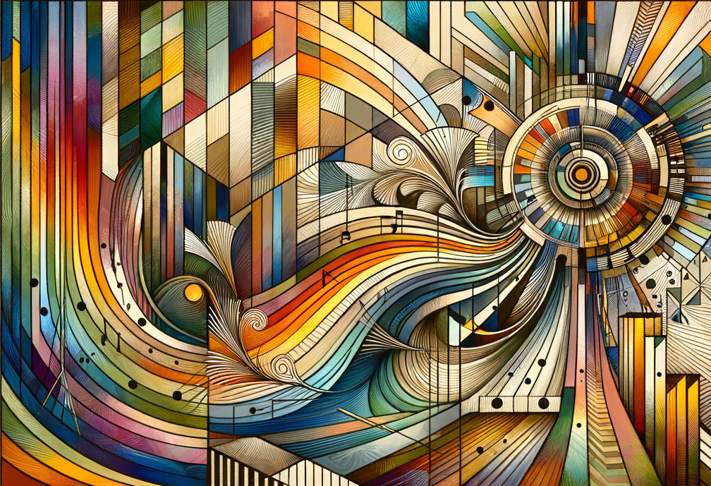 Abstract Composition with Vibrant Colors and Shapes