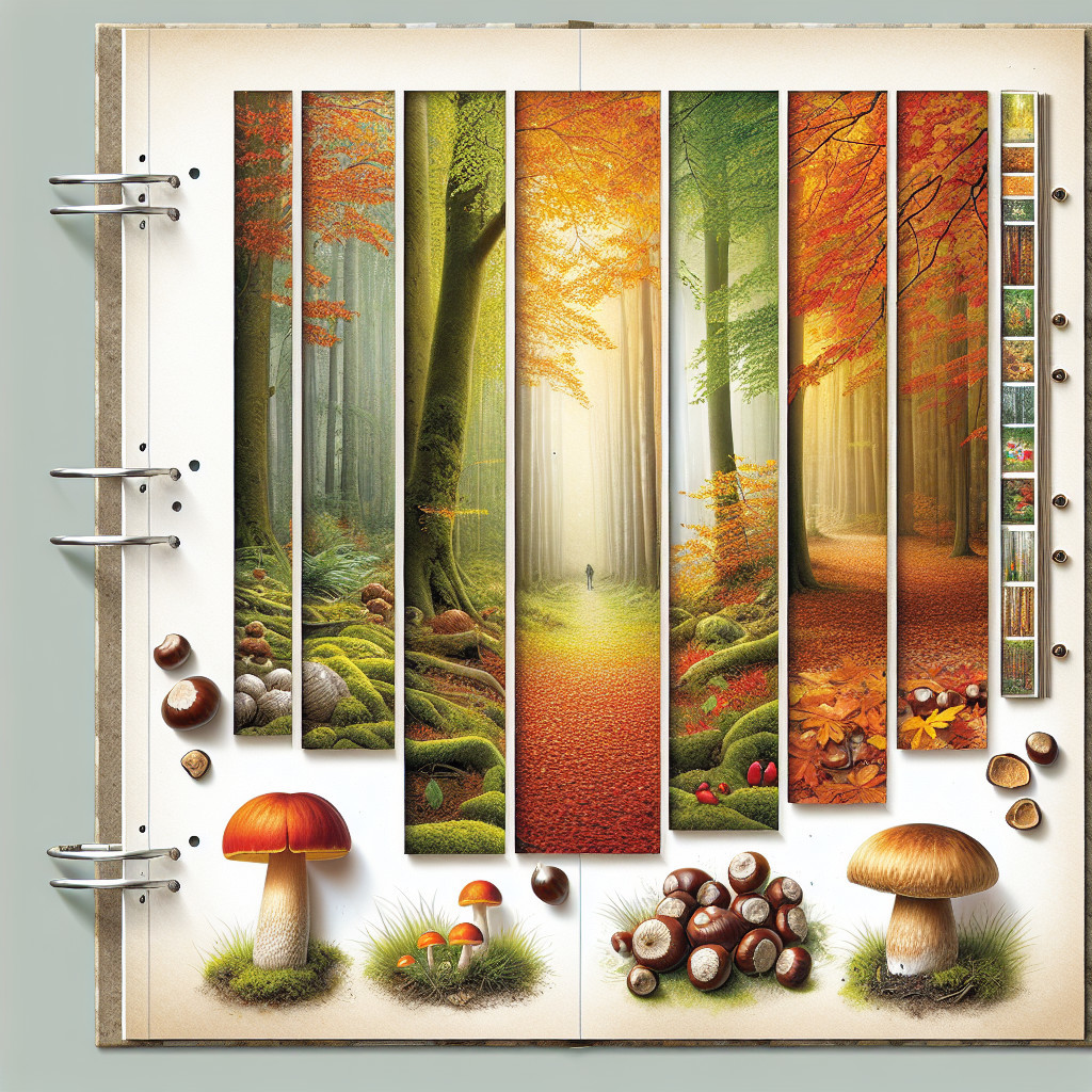 Artistic Forest Scene with Autumn Colors and Foliage