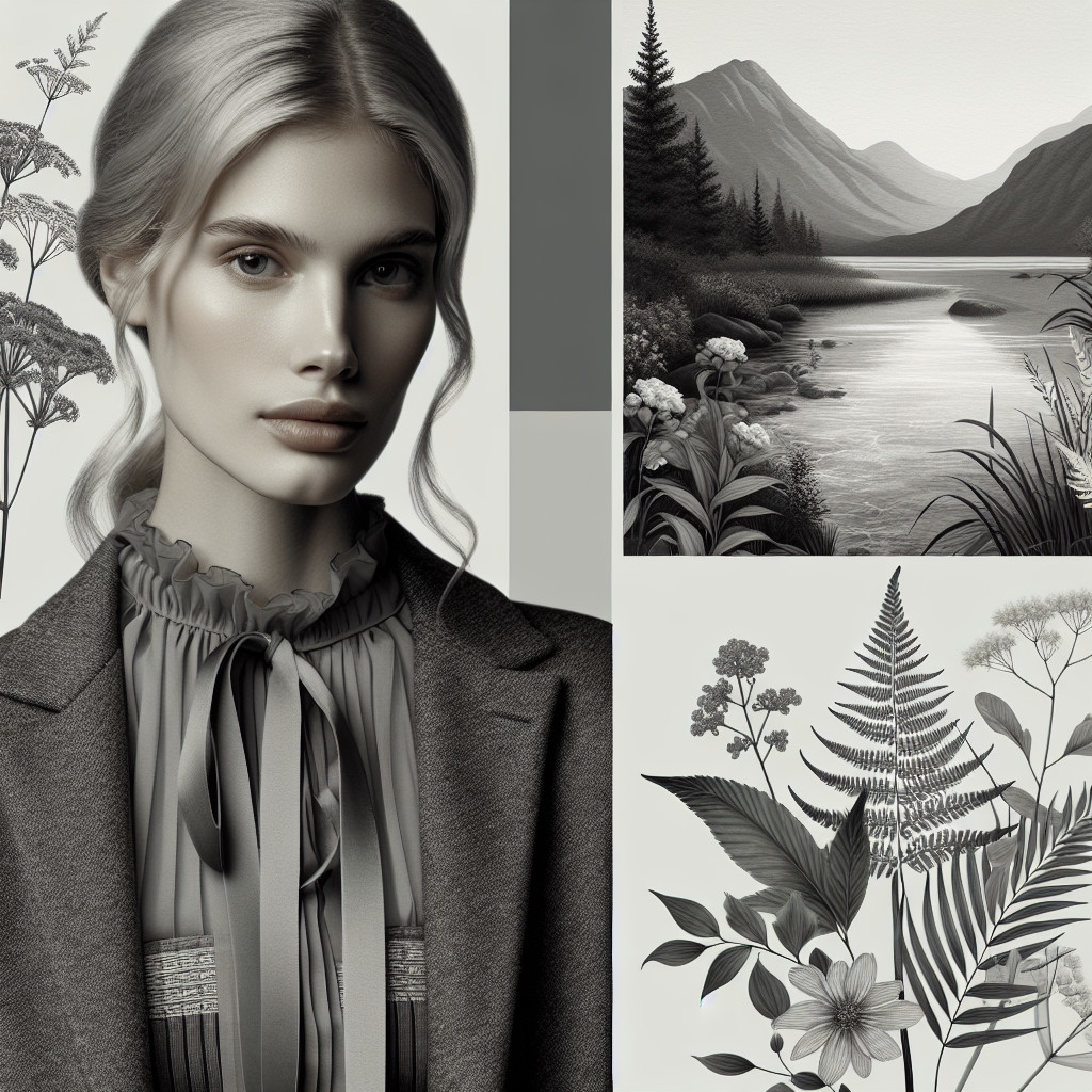Monochromatic Portrait of Young Woman in Nature