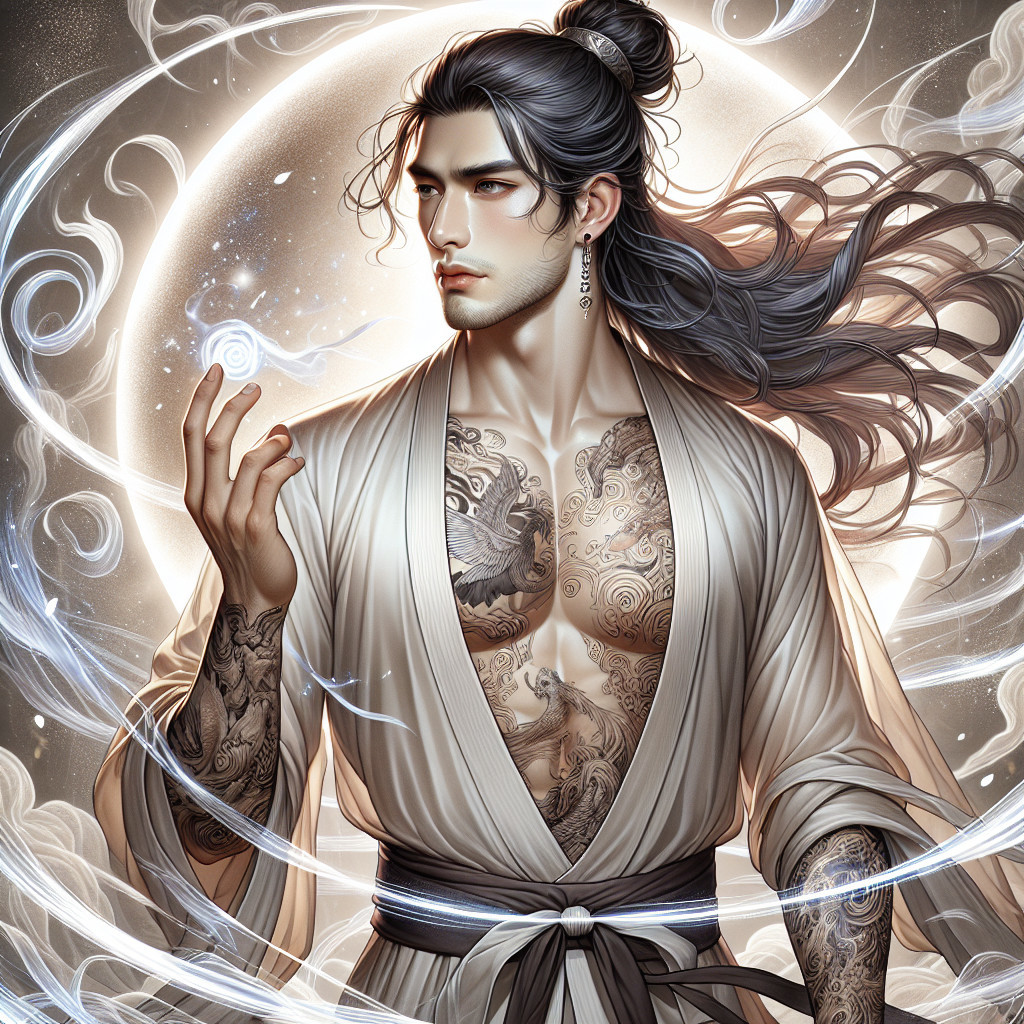 Fantasy Character Beneath a Luminous Moonlight