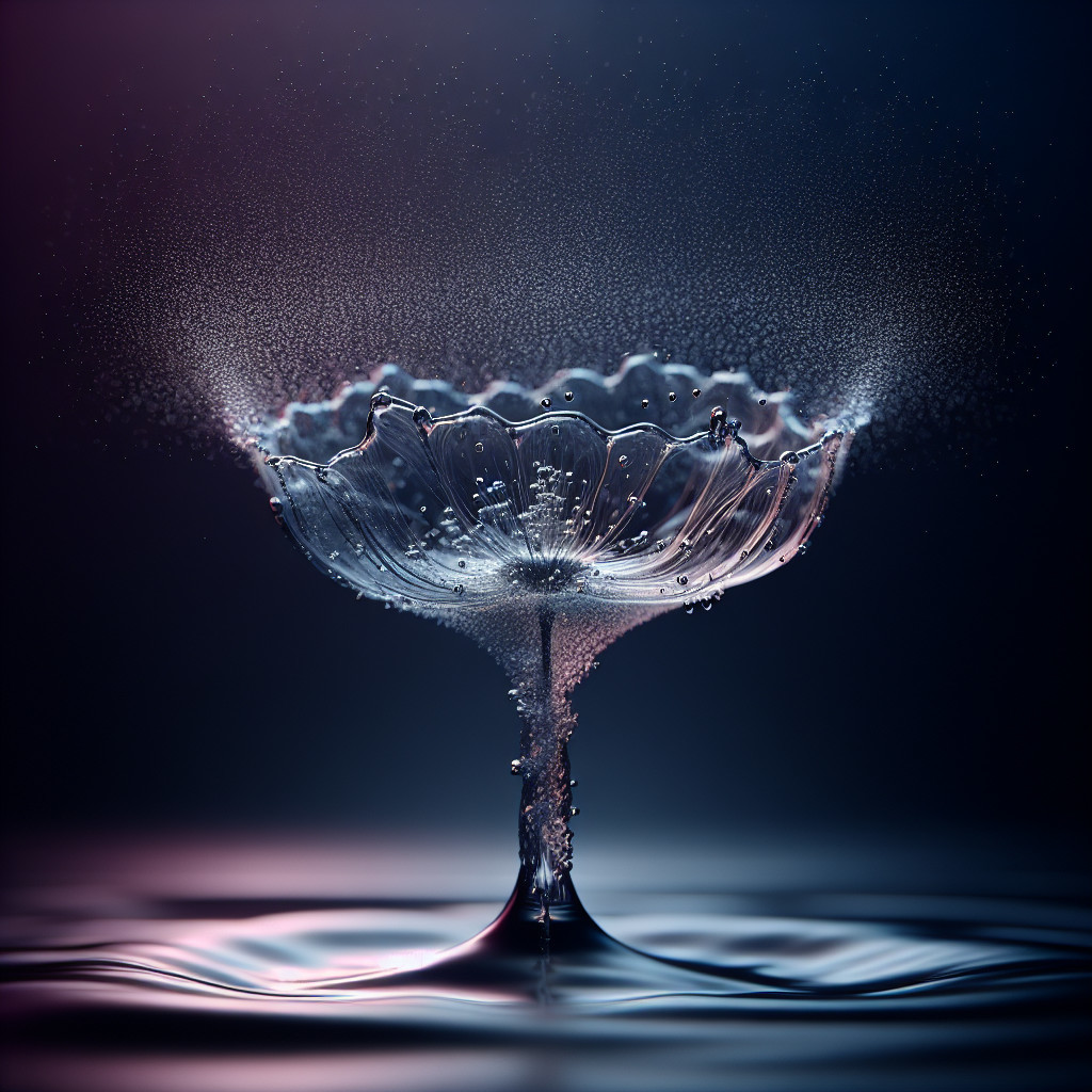 Glass Chalice Surrounded by Water Droplets and Light