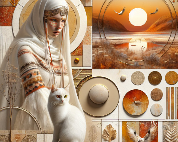 Serene Composition of Human and Nature Elements