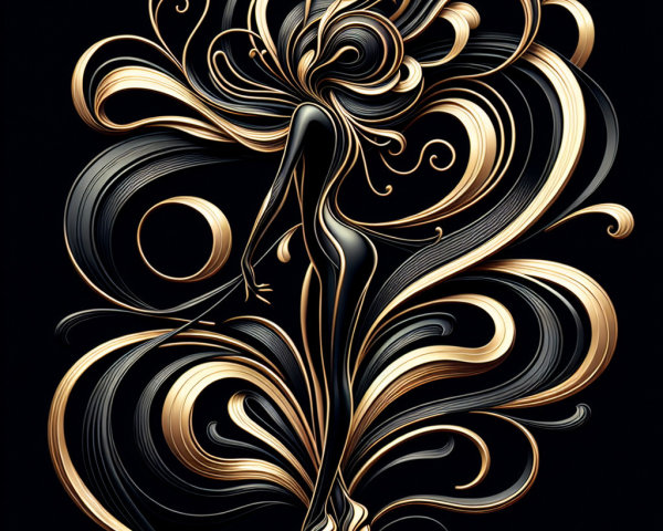 Abstract Elegant Figure of a Woman in Dynamic Pose