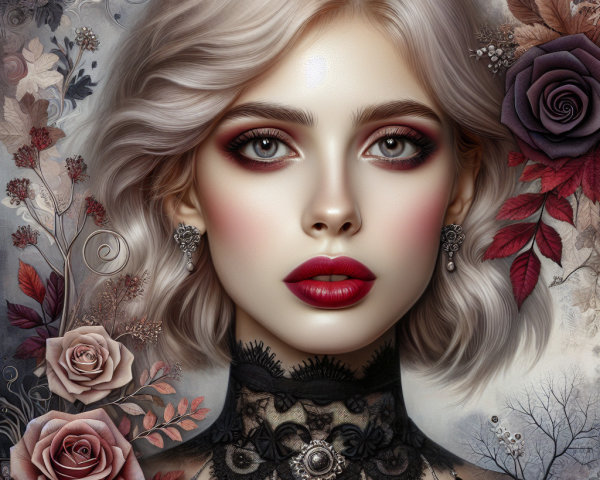 Portrait of a Young Woman with Platinum Blonde Hair