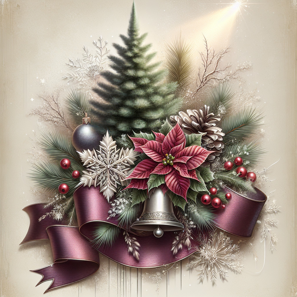 Festive Christmas Tree Arrangement with Poinsettias