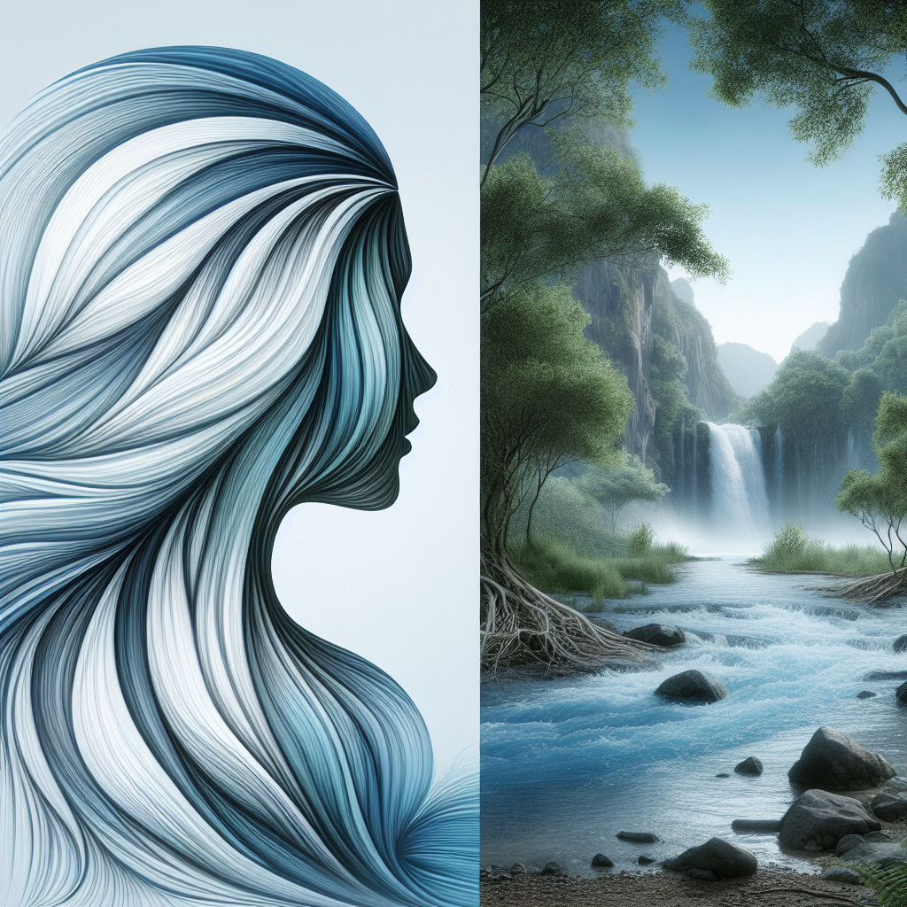 Silhouette of a Woman with Serene Forest Landscape
