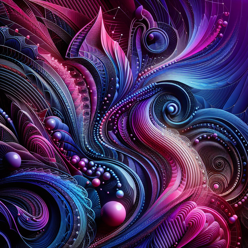 Vibrant Abstract Composition with Intricate Patterns