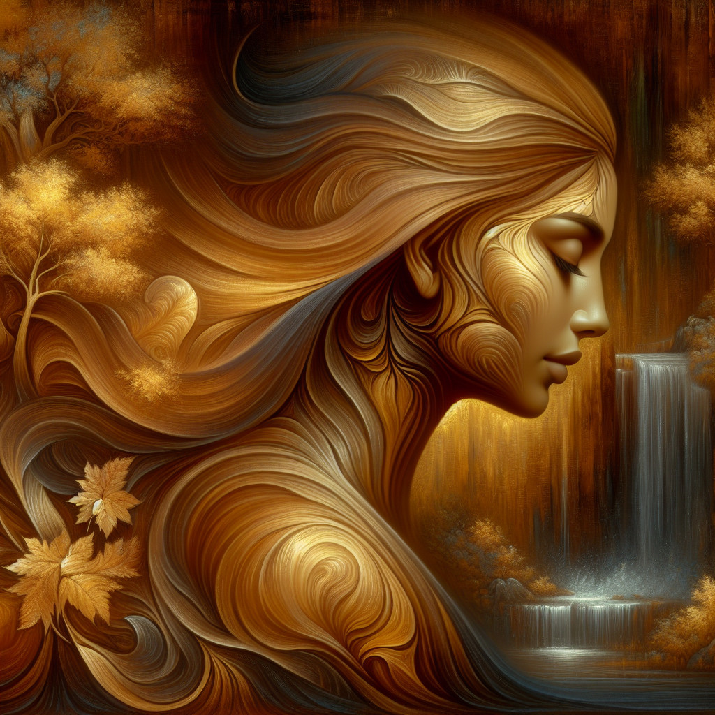 Stylized Profile of a Woman in Autumn Hues