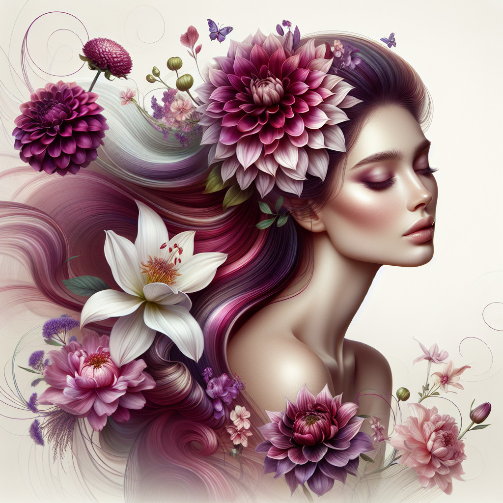 Ethereal Portrait of a Woman with Floral Accents