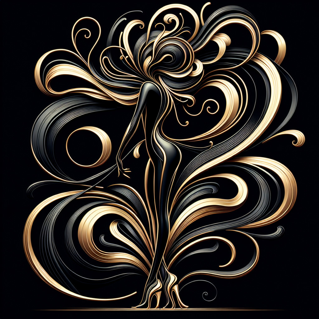 Abstract Elegant Figure of a Woman in Dynamic Pose