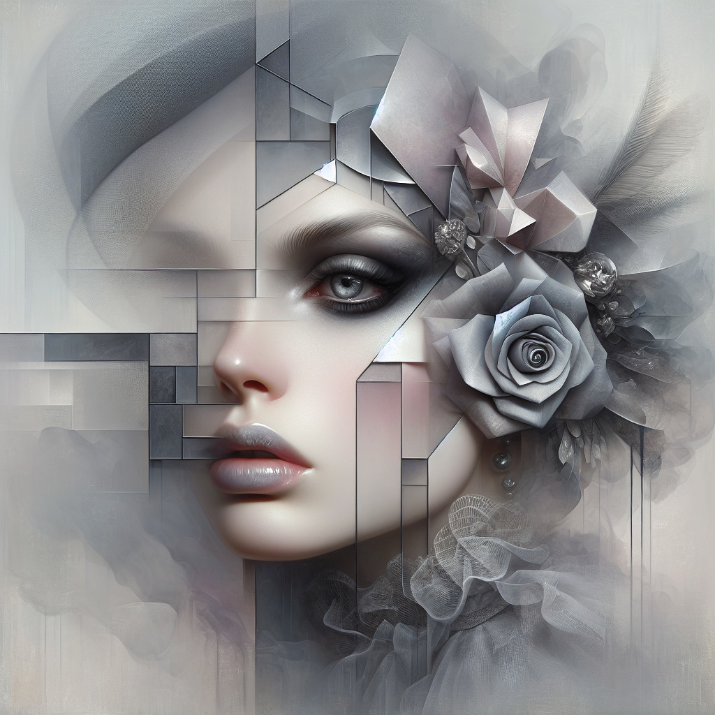 Surreal Abstract Representation of a Woman's Face