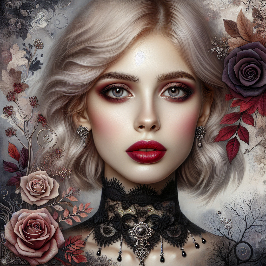 Portrait of a Young Woman with Platinum Blonde Hair