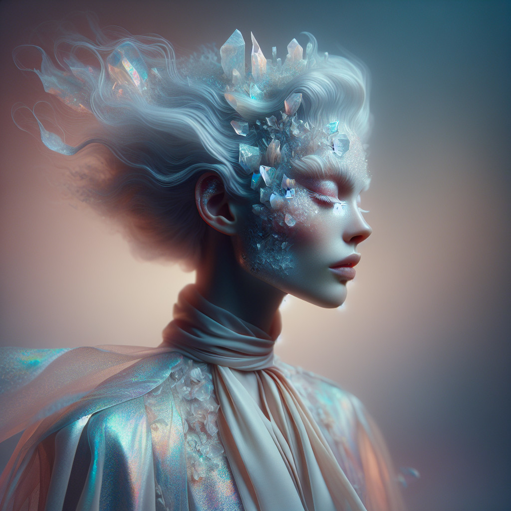 Surreal Portrait of a Woman with Ethereal Features