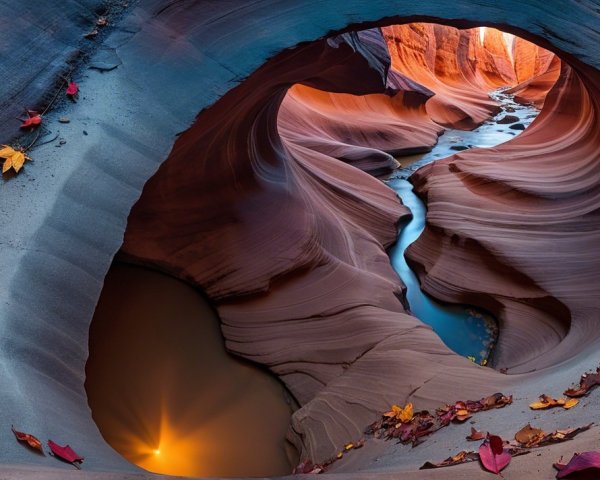 Stunning Slot Canyon with Winding Red Rock Formations