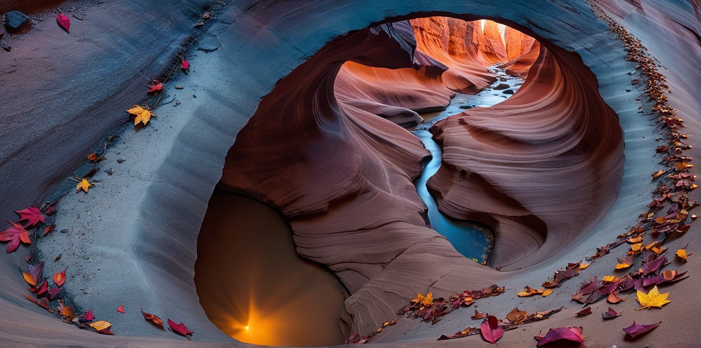 Stunning Slot Canyon with Winding Red Rock Formations