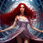 Mystical Figure in Enchanted Forest with Nature Elements