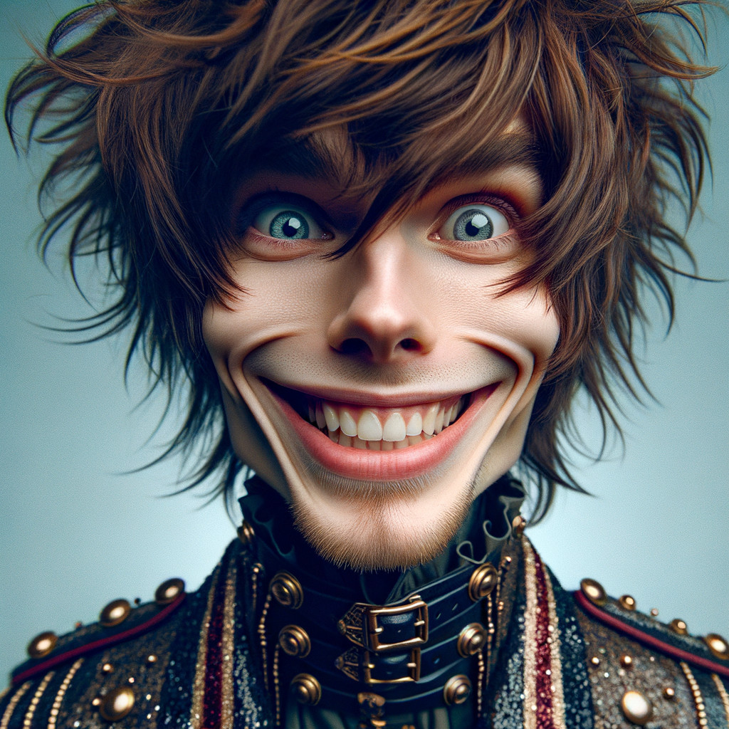 Character with Exaggerated Features and Vibrant Colors