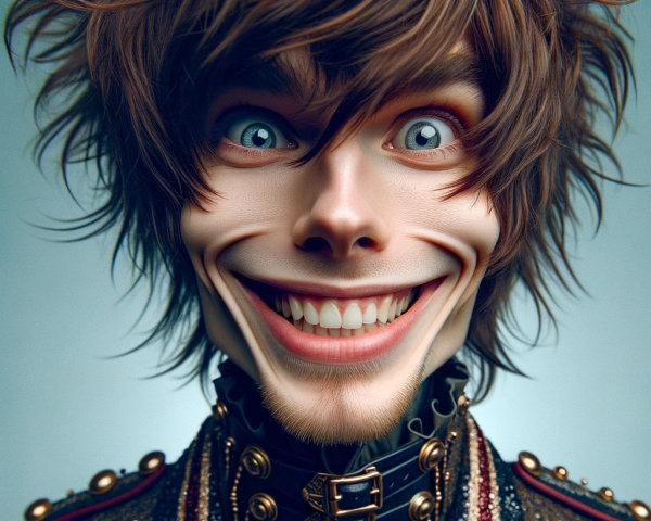 Character with Exaggerated Features and Vibrant Colors