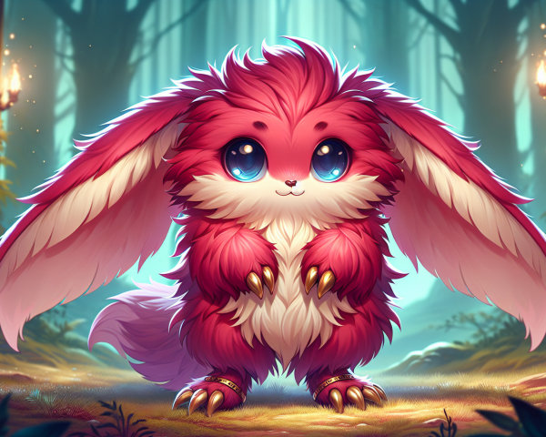 Whimsical Bunny in a Mystical Forest Setting