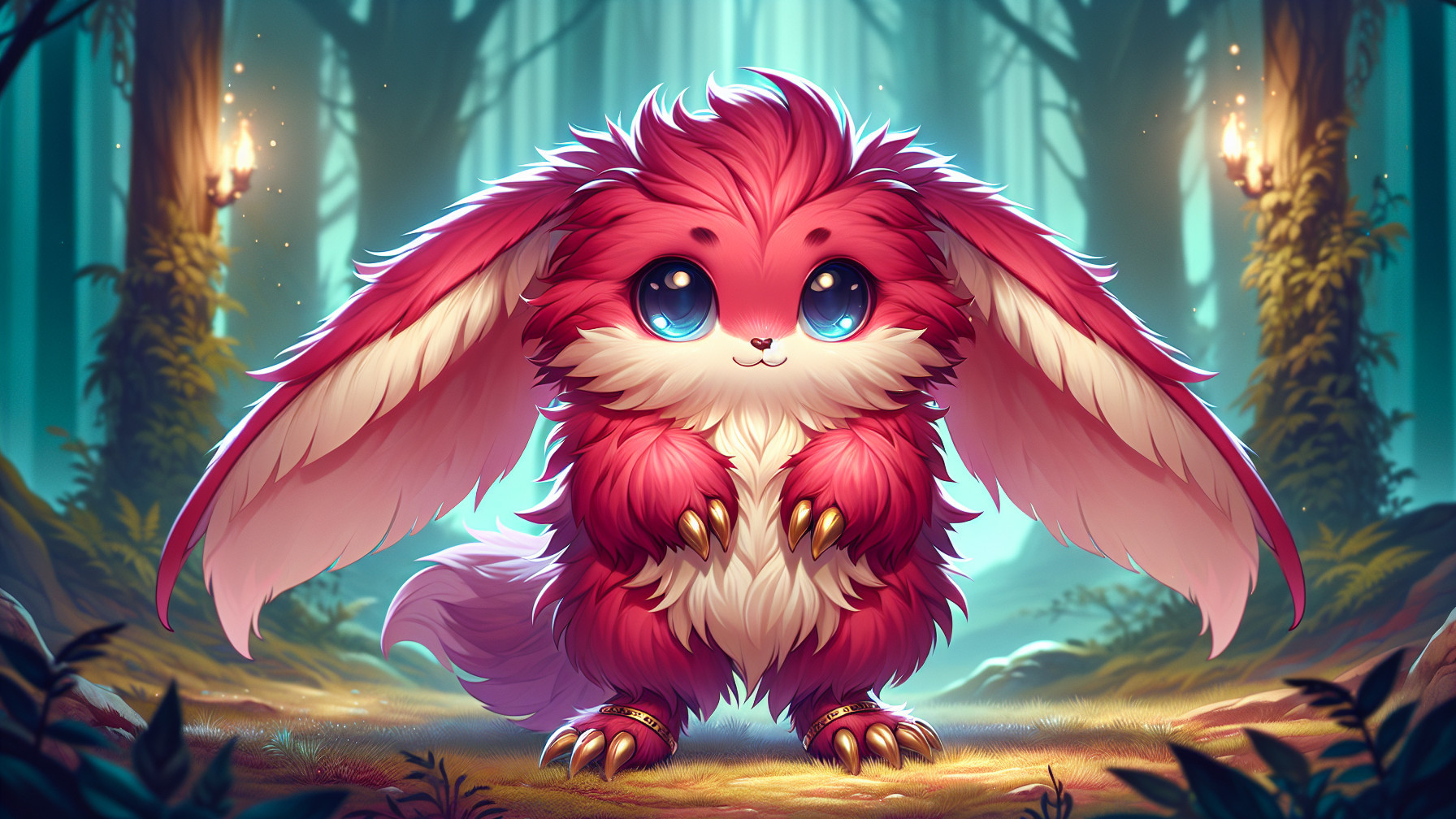 Whimsical Bunny in a Mystical Forest Setting