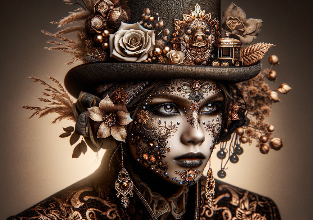 Steampunk-Inspired Outfit with Intricate Designs