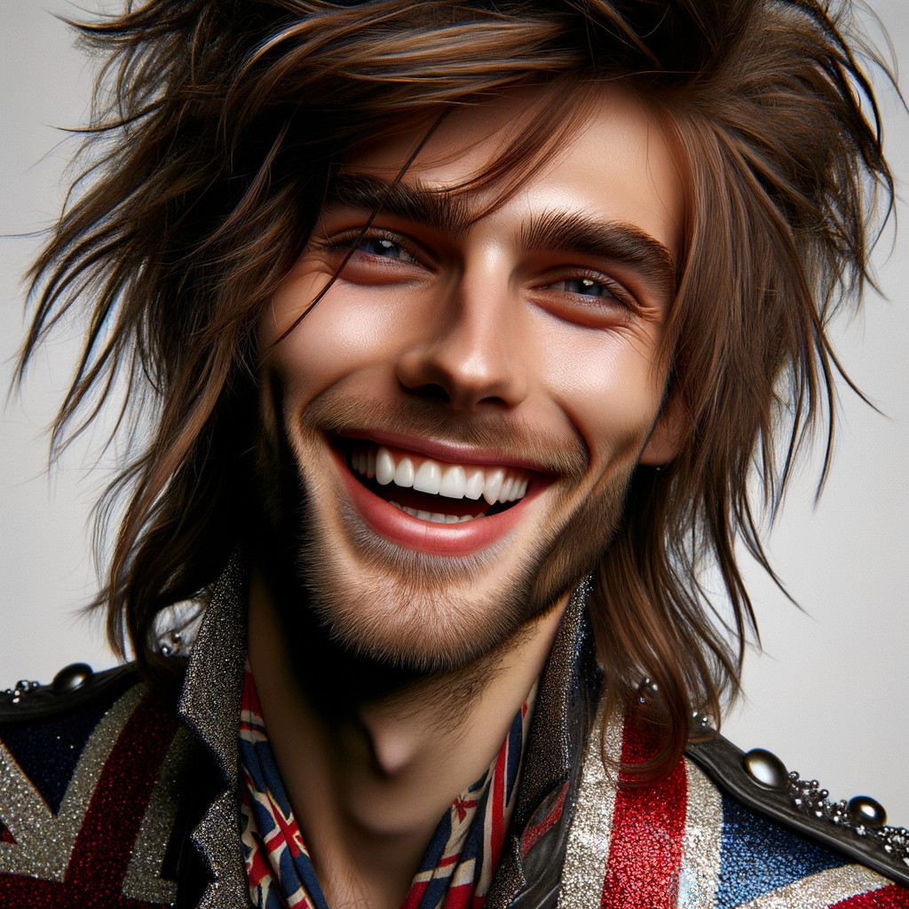 Young man with long hair and vibrant style features